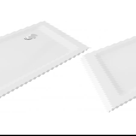 Mexen Flat receveur de douche carré slim 70 x 70 cm, Blanc, siphon Chrome - 40107070