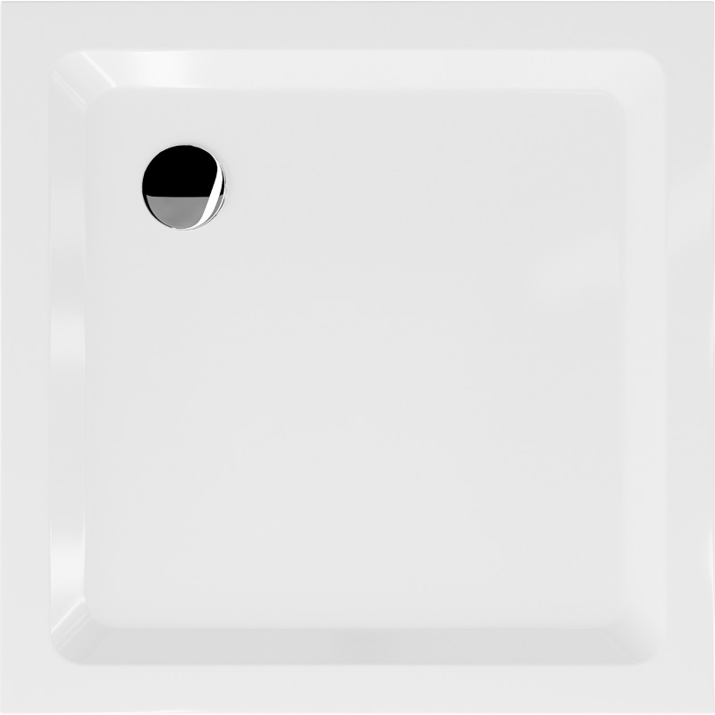 Mexen Flat receveur de douche carré slim 70 x 70 cm, blanc, siphon chromé - 40107070