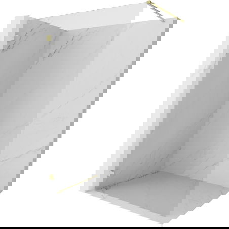 Mexen Lunar paroi de douche Walk-in gauche 110 x 200 cm, transparent 8 mm, or brossé - 830-110-000-55-00-L