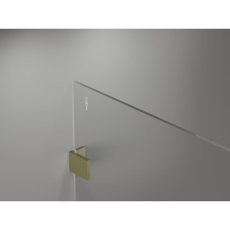 Mexen Lunar paroi de douche Walk-in gauche 90 x 200 cm, transparent 8 mm, or brossé - 830-090-000-55-00-L