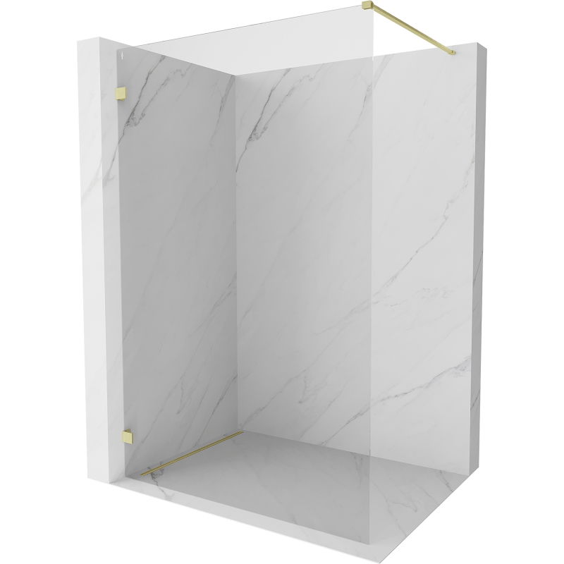 Paroi de douche Mexen Lunar Walk-in gauche 140 x 200 cm, transparent 8 mm, or brossé - 830-140-000-55-00-L