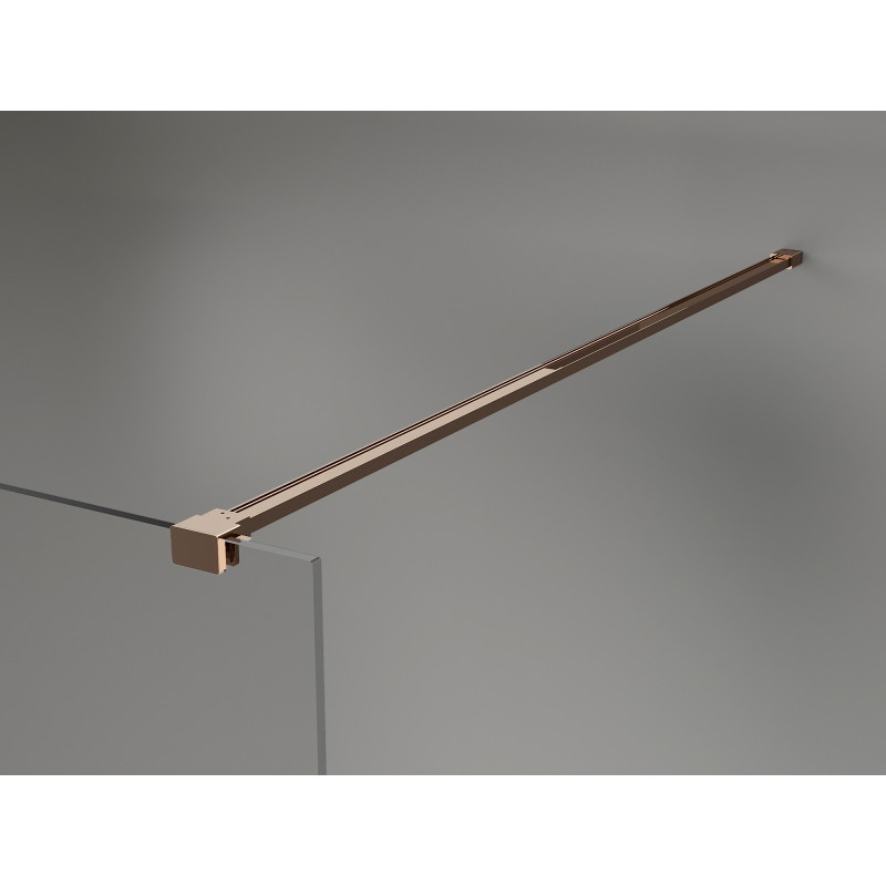 Mexen Lunar paroi de douche Walk-in gauche 60 x 200 cm, transparent 8 mm, or rose - 830-060-000-60-00-L