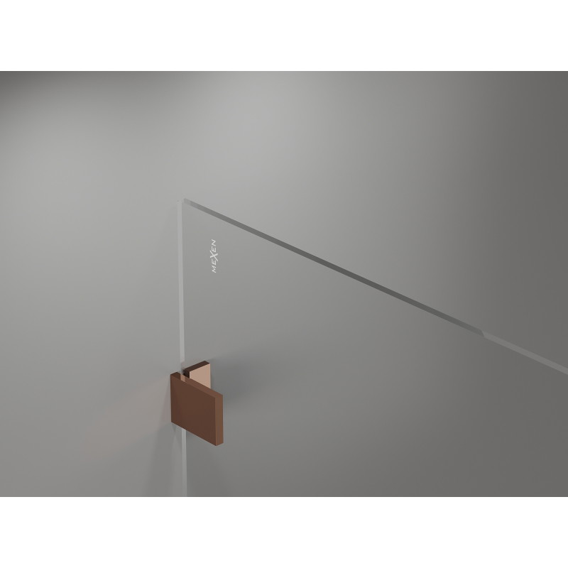 Mexen Lunar paroi de douche Walk-in gauche 90 x 200 cm, transparent 8 mm, or rose - 830-090-000-60-00-L