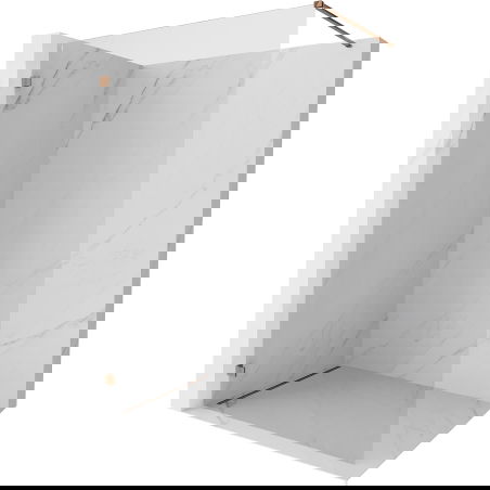 Mexen Lunar paroi de douche Walk-in gauche 160 x 200 cm, transparent 8 mm, or rose - 830-160-000-60-00-L