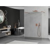 Mexen Kioto paroi de douche indépendante 160 x 200 cm, transparent 8 mm, or rose - 800-160-002-60-00