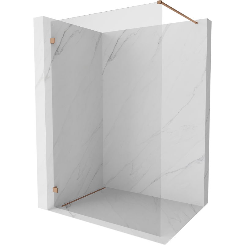 Mexen Lunar paroi de douche Walk-in gauche 100 x 200 cm, transparent 8 mm, cuivre brossé - 830-100-000-65-00-L