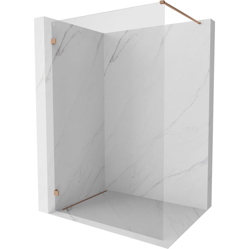 Mexen Lunar paroi de douche Walk-in gauche 110 x 200 cm, transparent 8 mm, cuivre brossé - 830-110-000-65-00-L
