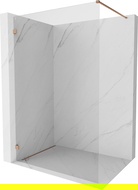 Mexen Lunar paroi de douche Walk-in gauche 140 x 200 cm, transparent 8 mm, cuivre brossé - 830-140-000-65-00-L