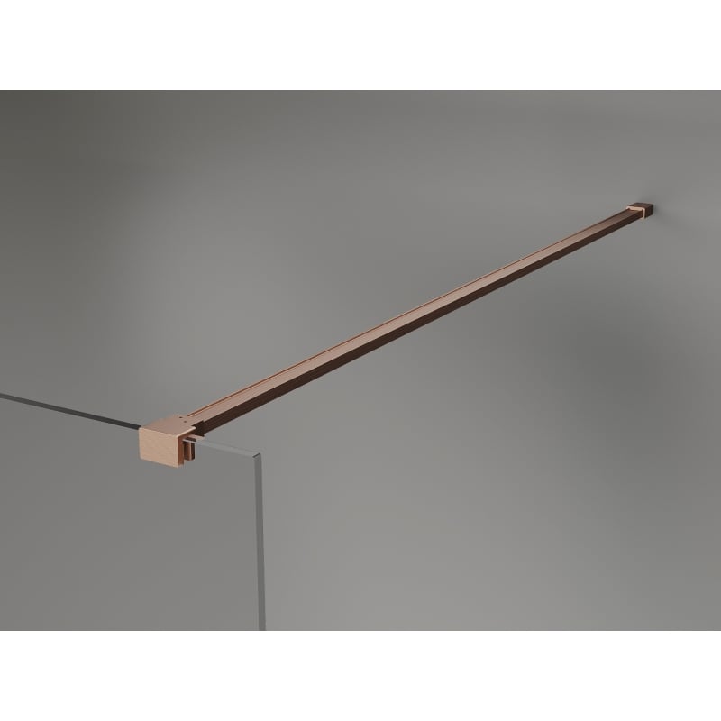 Mexen Lunar paroi de douche Walk-in gauche 140 x 200 cm, transparent 8 mm, cuivre brossé - 830-140-000-65-00-L