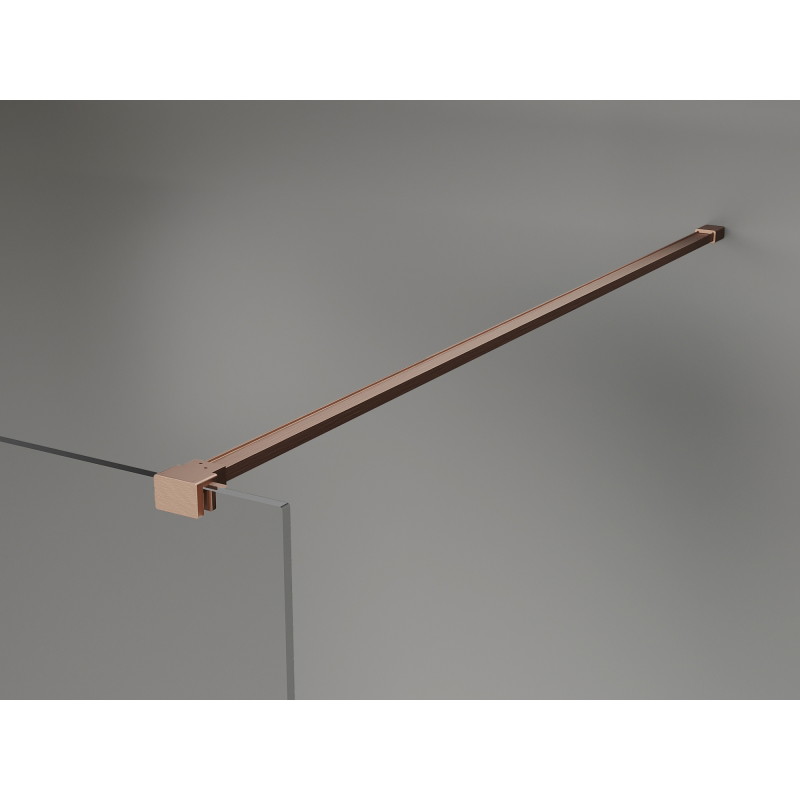 Mexen Lunar paroi de douche Walk-in gauche 160 x 200 cm, transparent 8 mm, cuivre brossé - 830-160-000-65-00-L