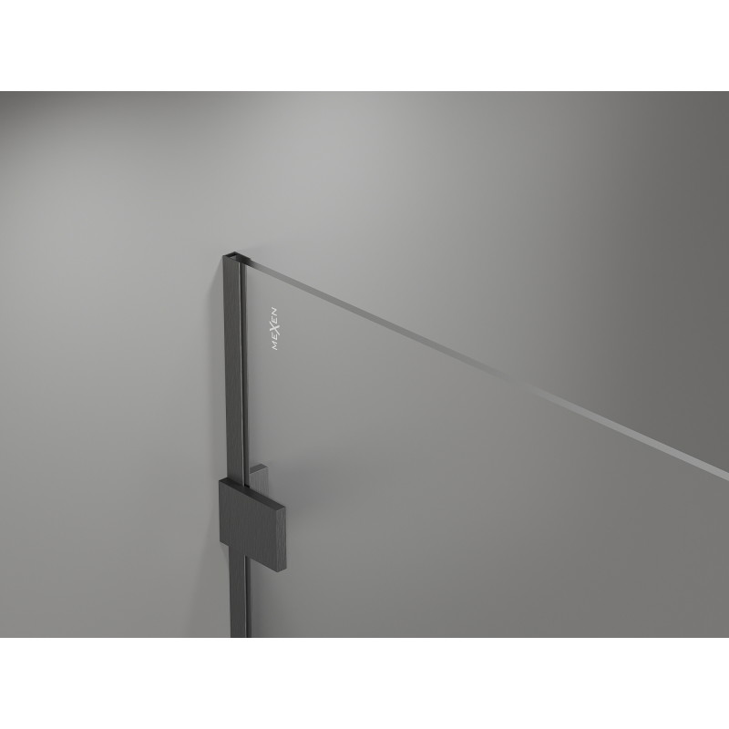 Mexen Lunar paroi de douche Walk-in gauche 110 x 200 cm, transparent 8 mm, gris canon brossé - 830-110-000-66-00-L