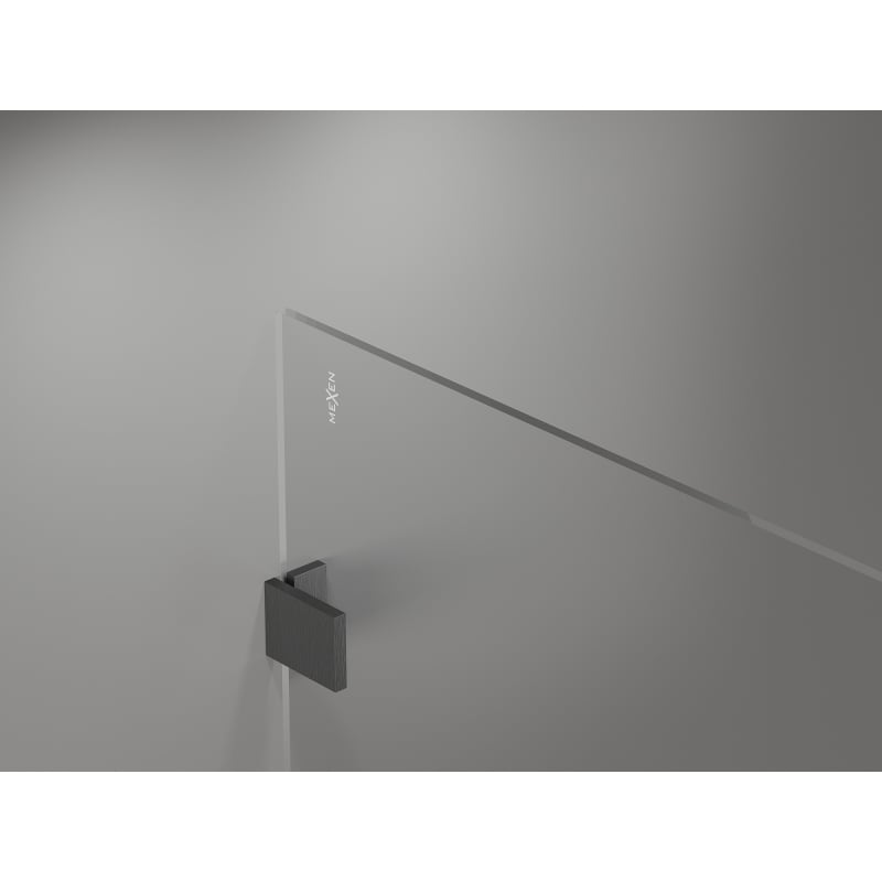 Mexen Lunar paroi de douche Walk-in gauche 160 x 200 cm, transparent 8 mm, gris canon brossé - 830-160-000-66-00-L