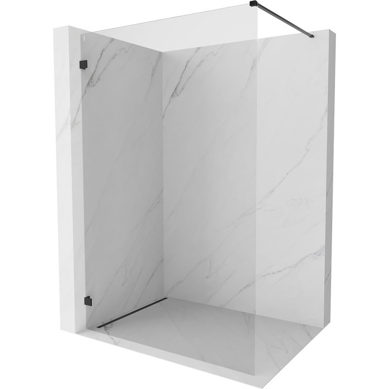 Mexen Lunar paroi de douche Walk-in gauche 80 x 200 cm, transparent 8 mm, noire - 830-080-000-70-00-L