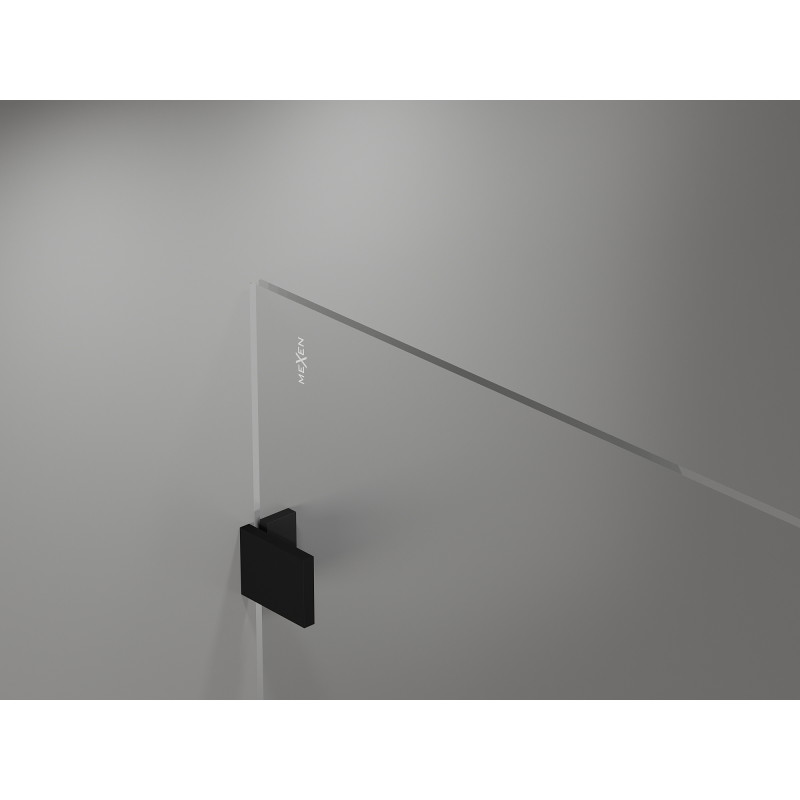 Mexen Lunar paroi de douche Walk-in gauche 110 x 200 cm, transparent 8 mm, noir - 830-110-000-70-00-L