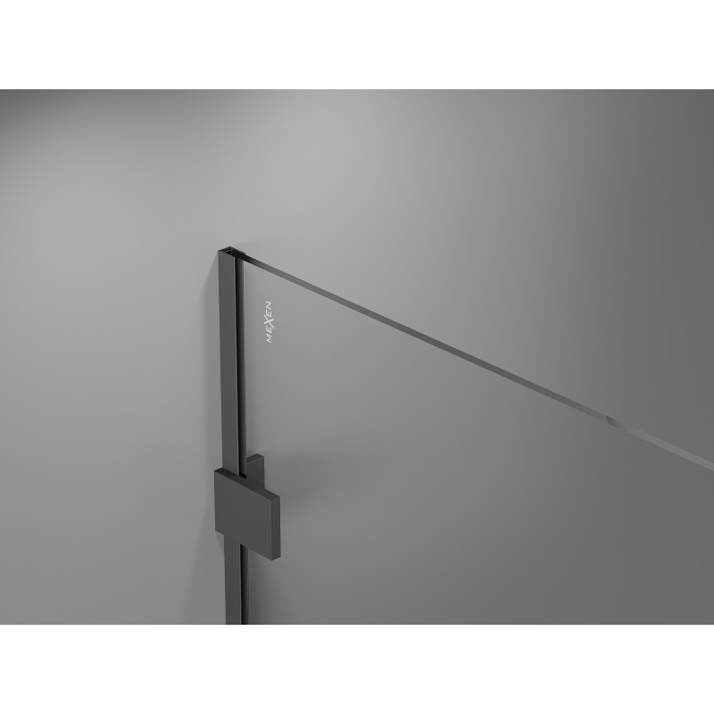 Mexen Lunar paroi de douche Walk-in gauche 140 x 200 cm, transparent 8 mm, gun metal - 830-140-000-95-00-L