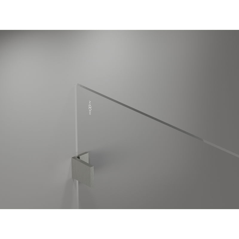 Mexen Lunar paroi de douche Walk-in gauche 80 x 200 cm, transparent 8 mm, nickel brossé - 830-080-000-97-00-L