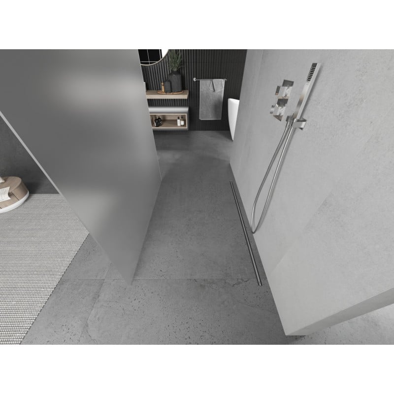 Mexen Kioto paroi de douche autoportante 100 x 200 cm, givre 8 mm, chrome - 800-100-002-01-30