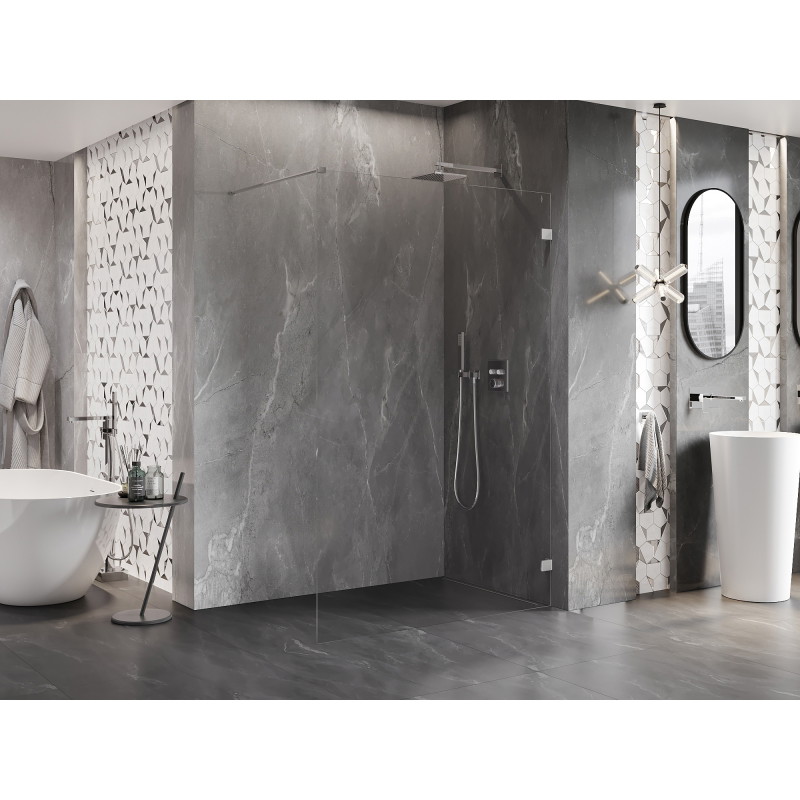 Mexen Lunar paroi de douche Walk-in droite 100 x 200 cm, transparent 8 mm, chrome - 830-100-000-01-00-P