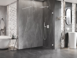 Mexen Lunar paroi de douche Walk-in droite 70 x 200 cm, transparent 8 mm, blanc - 830-070-000-20-00-P