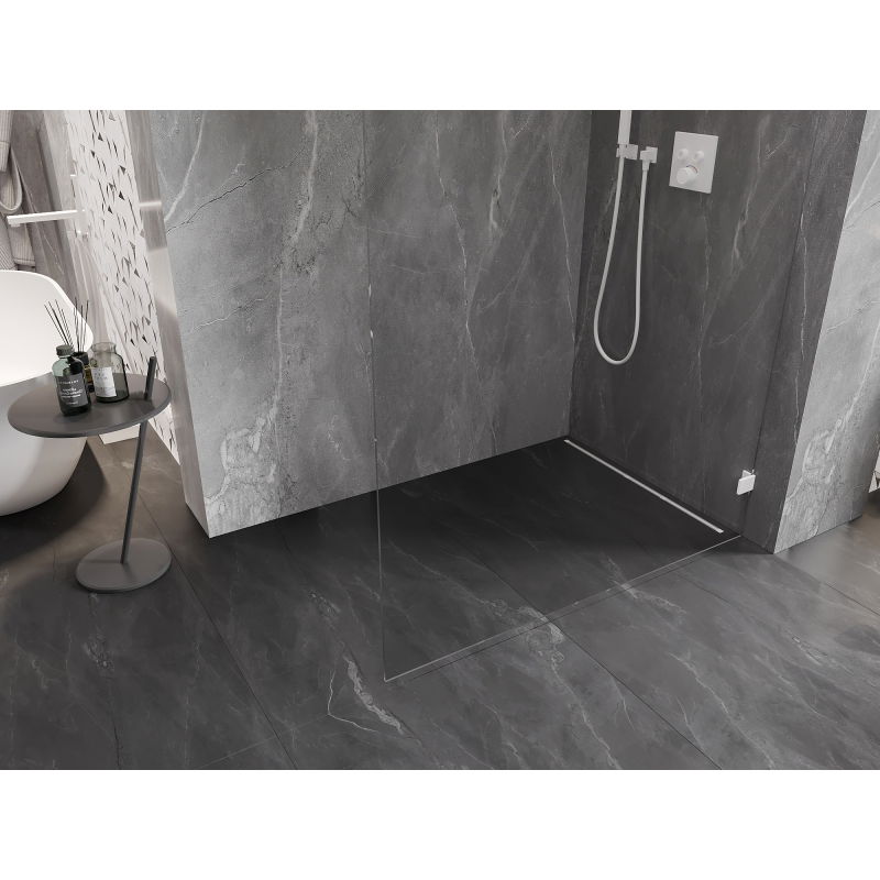 Mexen Lunar paroi de douche Walk-in droite 130 x 200 cm, transparent 8 mm, blanche - 830-130-000-20-00-P