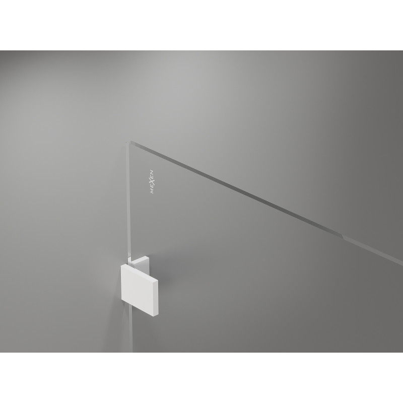Mexen Lunar paroi de douche Walk-in droite 150 x 200 cm, transparent 8 mm, blanc - 830-150-000-20-00-P