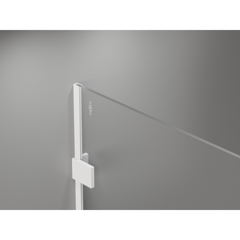 Mexen Lunar paroi de douche Walk-in droite 150 x 200 cm, transparent 8 mm, blanc - 830-150-000-20-00-P