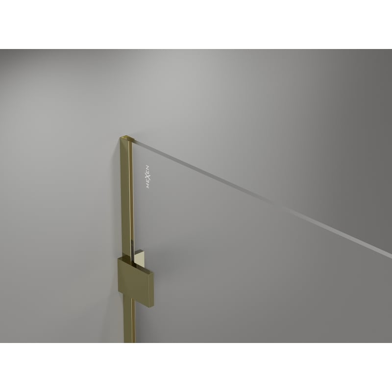 Mexen Lunar paroi de douche Walk-in droite 150 x 200 cm, transparent 8 mm, or - 830-150-000-50-00-P