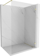 Mexen Lunar paroi de douche Walk-in droite 60 x 200 cm, transparent 8 mm, or brossé - 830-060-000-55-00-P