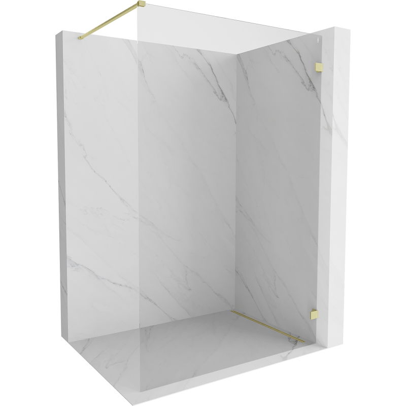 Mexen Lunar paroi de douche Walk-in droite 80 x 200 cm, transparent 8 mm, or brossé - 830-080-000-55-00-P