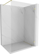 Paroi de douche Walk-in droite Mexen Lunar 140 x 200 cm, transparente 8 mm, or brossé - 830-140-000-55-00-P