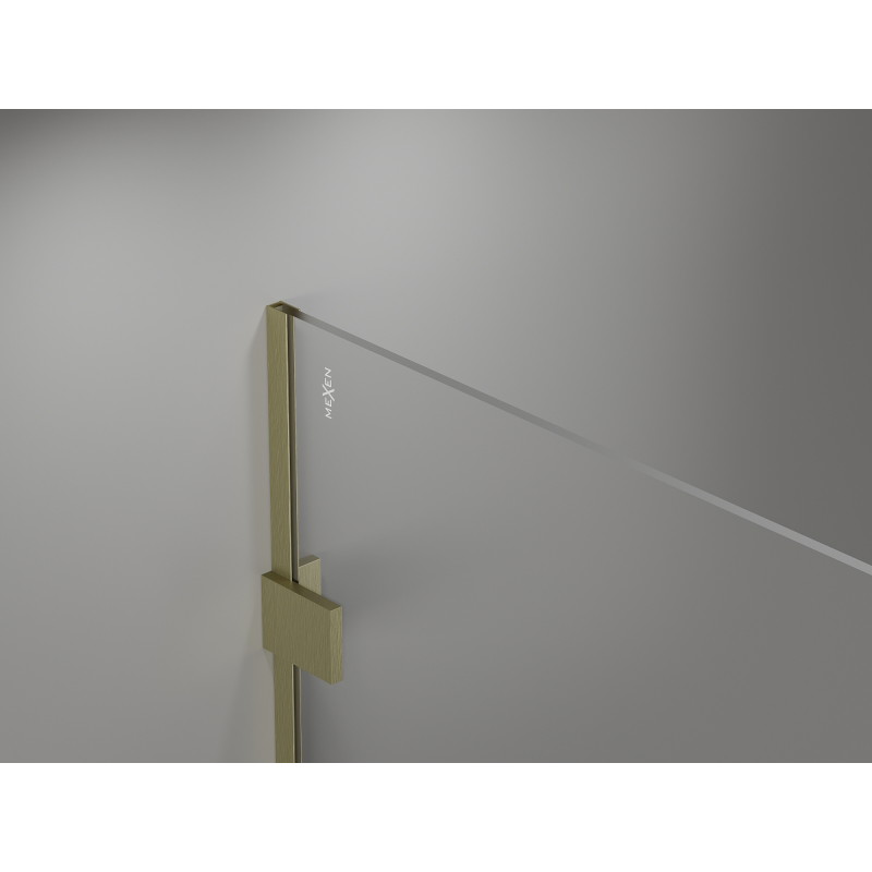 Mexen Lunar paroi de douche Walk-in droite 150 x 200 cm, transparent 8 mm, or brossé - 830-150-000-55-00-P