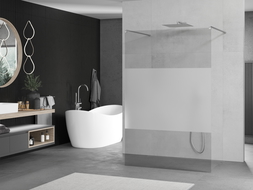 Mexen Kioto paroi de douche autoportante 100 x 200 cm, transparent/Gelée 8 mm, Chrome - 800-100-002-01-35