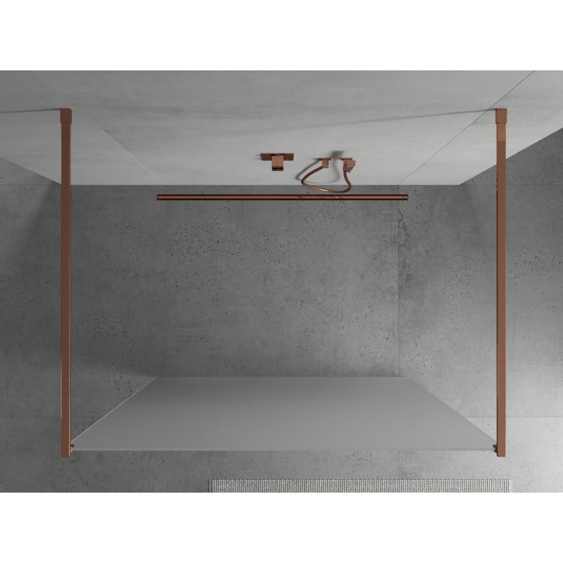 Mexen Kioto paroi de douche autoportante 120 x 200 cm, givré 8 mm, or rose - 800-120-002-60-30
