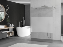 Mexen Kioto paroi de douche autoportante 110 x 200 cm, transparent/Gelée 8 mm, Chrome - 800-110-002-01-35