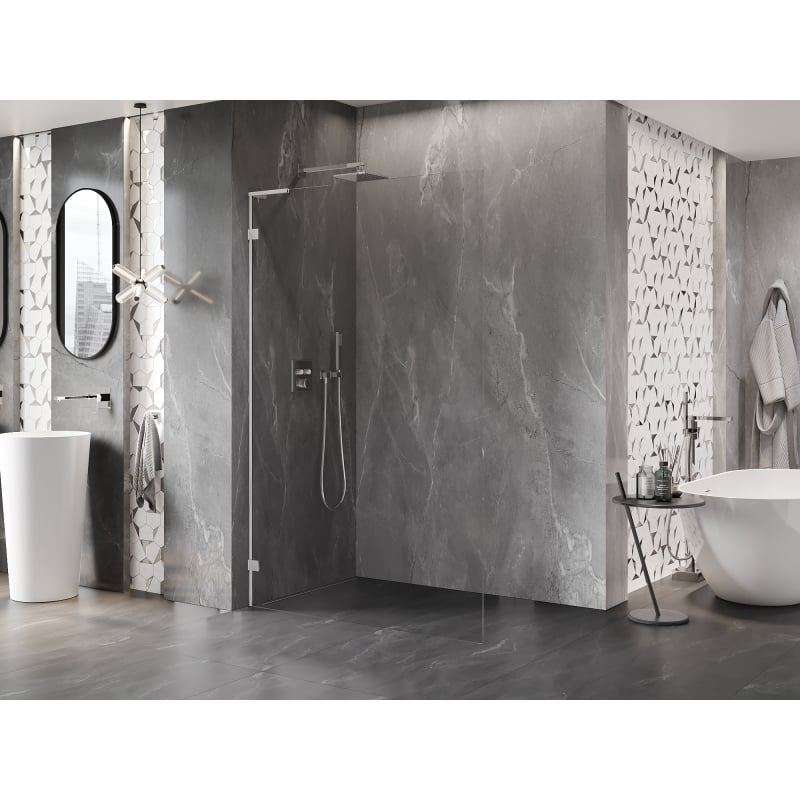 Mexen Lunar L paroi de douche Walk-in gauche 90 x 200 cm, transparent 8 mm, chrome - 830L-090-000-01-00-L