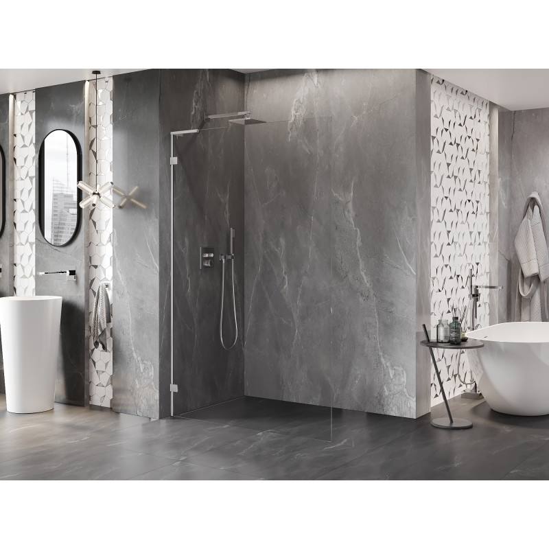 Mexen Lunar L paroi de douche Walk-in gauche 110 x 200 cm, transparent 8 mm, chrome - 830L-110-000-01-00-L