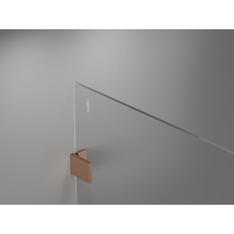 Mexen Lunar paroi de douche Walk-in droite 50 x 200 cm, transparent 8 mm, cuivre brossé - 830-050-000-65-00-P