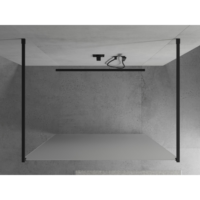 Mexen Kioto paroi de douche autoportante 120 x 200 cm, givre 8 mm, noir - 800-120-002-70-30