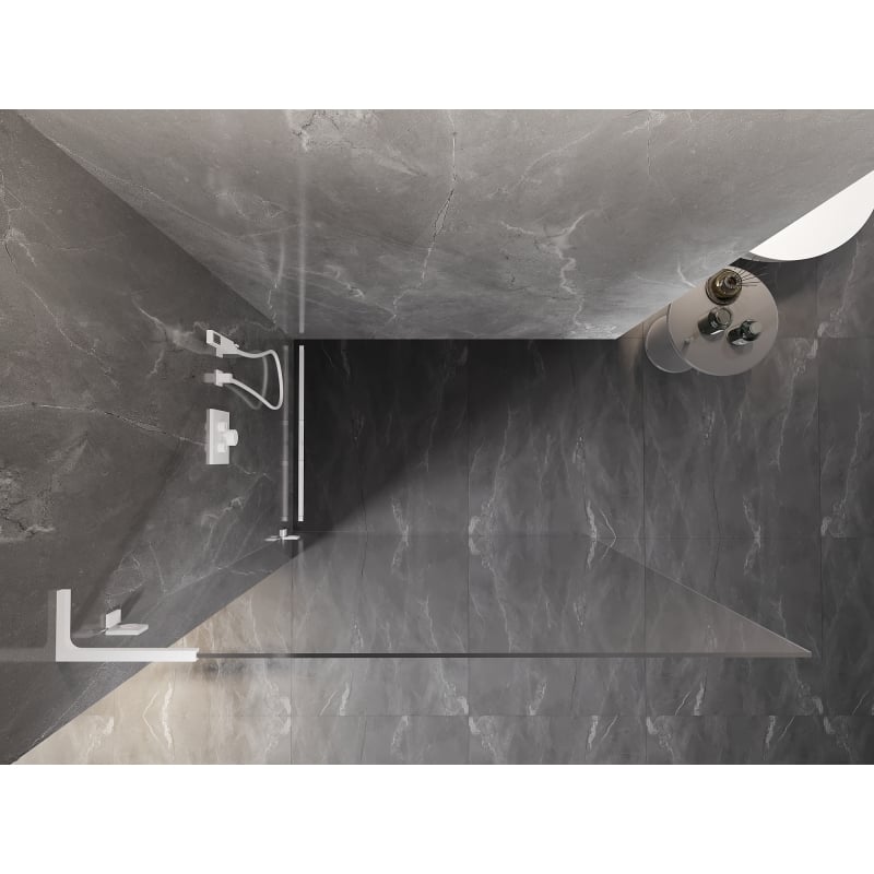 Mexen Lunar L paroi de douche Walk-in gauche 60 x 200 cm, transparent 8 mm, blanc - 830L-060-000-20-00-L