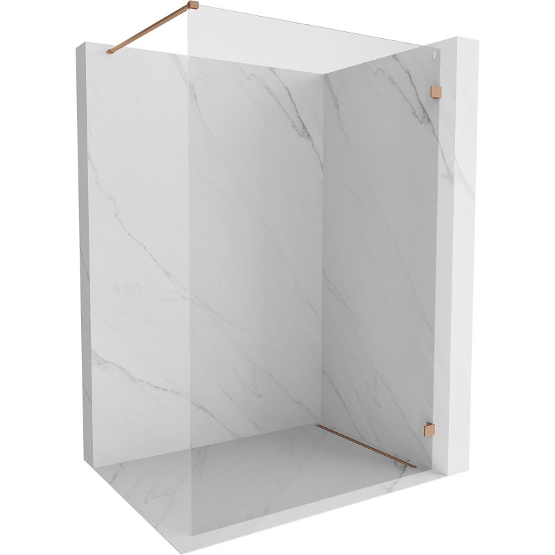 Mexen Lunar paroi de douche Walk-in droite 150 x 200 cm, transparent 8 mm, cuivre brossé - 830-150-000-65-00-P