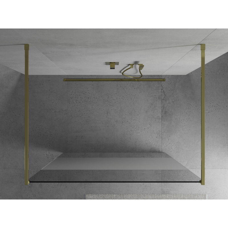 Mexen Kioto paroi de douche autoportante 110 x 200 cm, transparent/givre 8 mm, or - 800-110-002-50-35