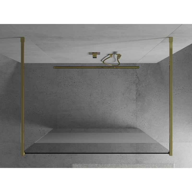 Mexen Kioto paroi de douche autoportante 120 x 200 cm, transparent/givre 8 mm, or - 800-120-002-50-35
