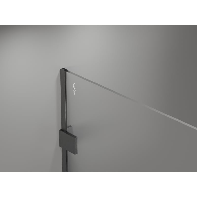 Mexen Lunar paroi de douche Walk-in droite 150 x 200 cm, transparent 8 mm, gris canon brossé - 830-150-000-66-00-P