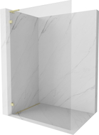 Mexen Lunar L paroi de douche Walk-in gauche 90 x 200 cm, transparent 8 mm, or brossé - 830L-090-000-55-00-L