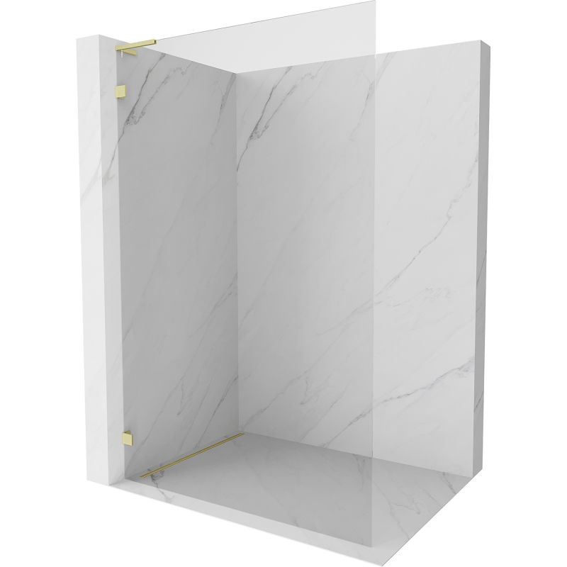 Mexen Lunar L paroi de douche Walk-in gauche 100 x 200 cm, transparent 8 mm, or brossé - 830L-100-000-55-00-L