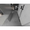 Mexen Kioto paroi de douche autoportante 100 x 200 cm, transparent/givre 8 mm, noir - 800-100-002-70-35