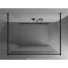 Mexen Kioto paroi de douche autoportante 100 x 200 cm, transparent/satiné 8 mm, noir - 800-100-002-70-35