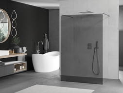 Mexen Kioto paroi de douche autoportante 100 x 200 cm, Graphite, Chrome - 800-100-002-01-40