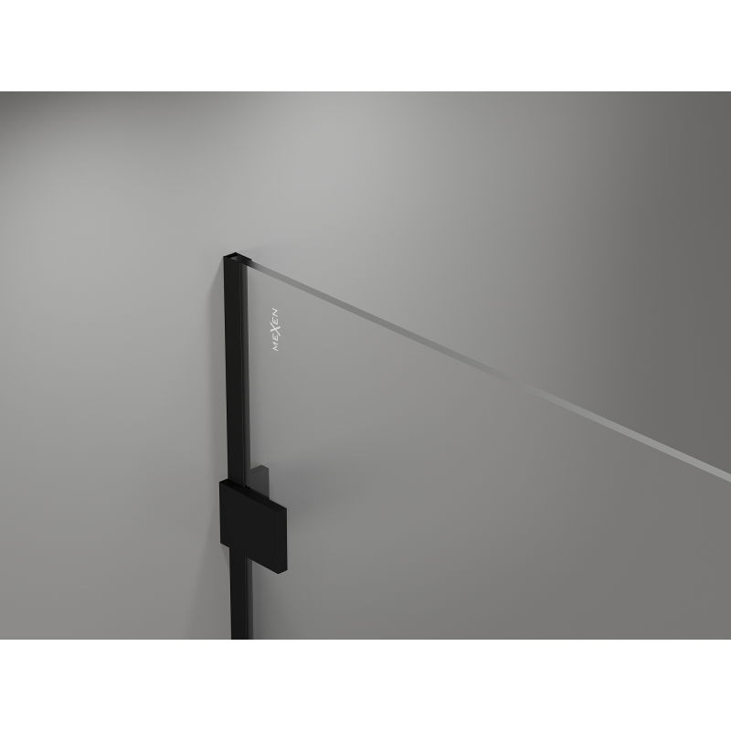 Mexen Lunar paroi de douche Walk-in droite 110 x 200 cm, transparent 8 mm, noire - 830-110-000-70-00-P