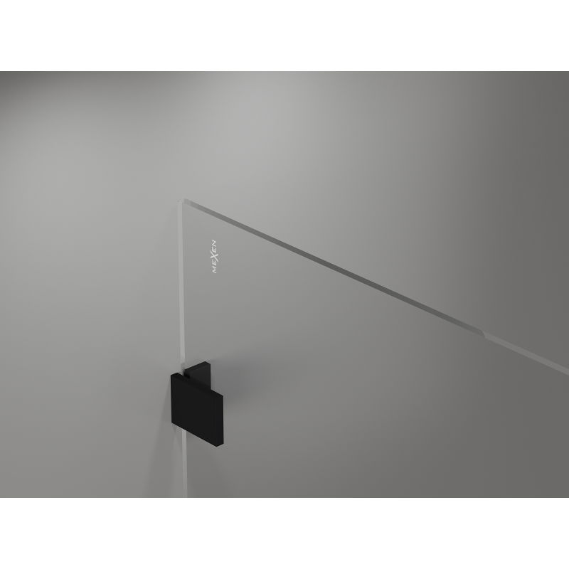 Mexen Lunar paroi de douche Walk-in droite 130 x 200 cm, transparent 8 mm, noire - 830-130-000-70-00-P